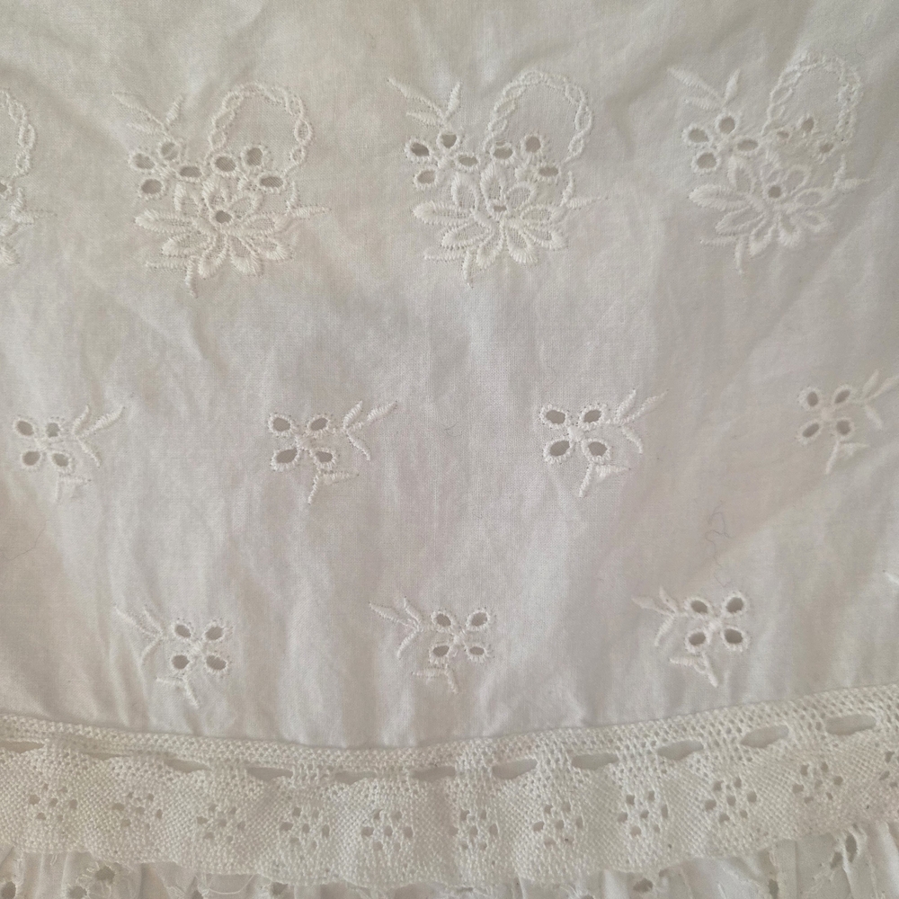 Ralph Lauren White Eyelet Lace Skirt 100% Cotton Knee Length Zipper Closure Sz8 - Picture 6 of 15